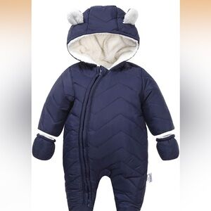 DINGDONG'S CLOSET Baby Boy Girl Winter Hooded Puffer Jacket Snowsuit with Gloves